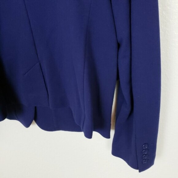 NWT Norma Kamali Navy Blue Jacket Blazer Stretch Knit size XL Office Career - Picture 12 of 12